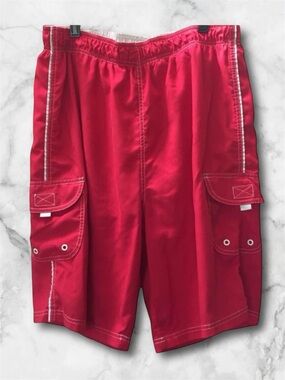 Men’s OT Revolution Swim Skater Board Shorts Red Size Large